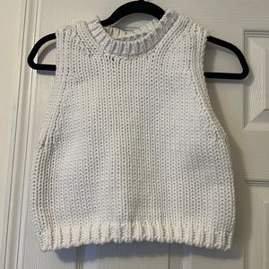 Zara White Knit Sleeveless Top